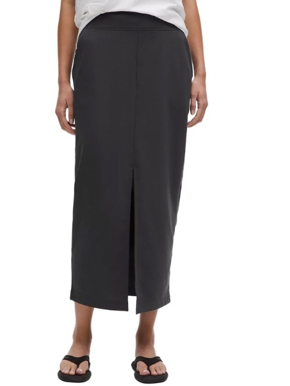 lululemon athletica Black Midi Pencil Skirt with Front Slit